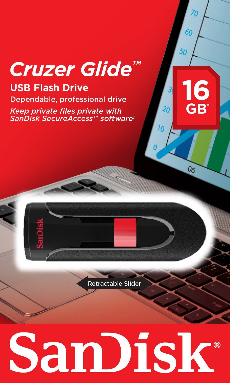 Retractable USB Flash Drive 16 GB Advantage Software